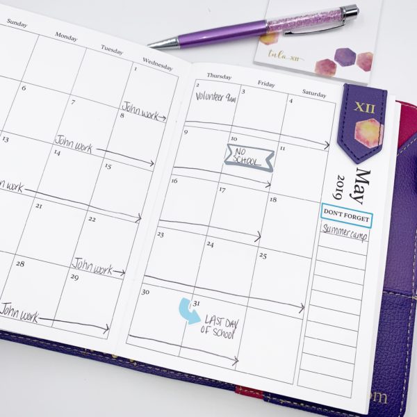 dated monthly date monthly insert